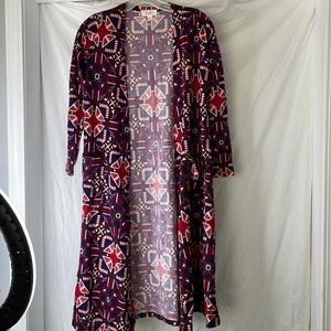 LuLaRoe x small new with tags Sarah Long Cardigan 96% polyester, 4% spandex